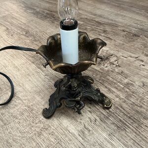 Vintage Cast Metal Brass Bronze Drummer Boy Angel Lamp Night Light Andrea Sadek